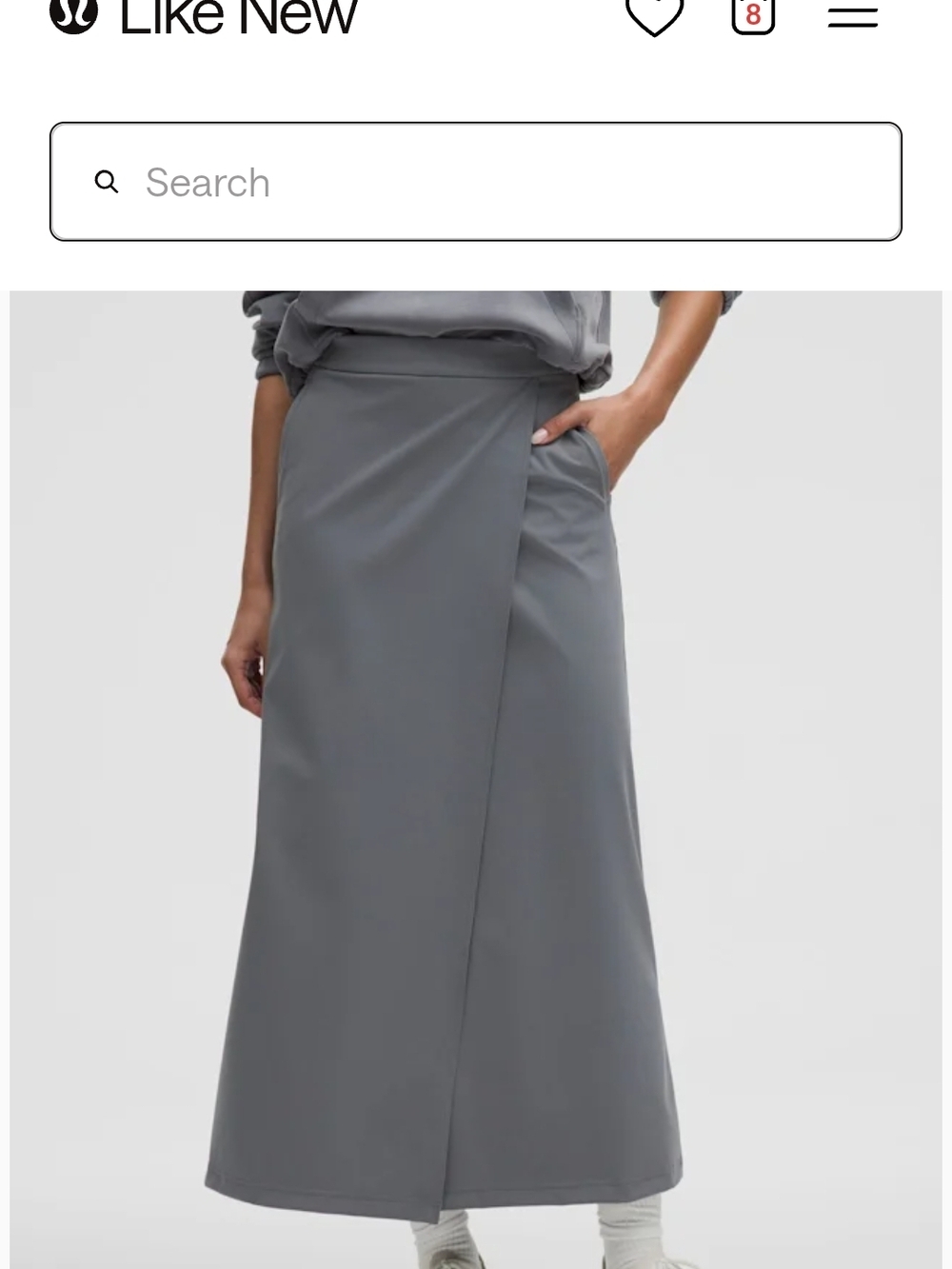NWT Lululemon Daydrift HR Maxi Skirt. Sz XL.  Solar Grey